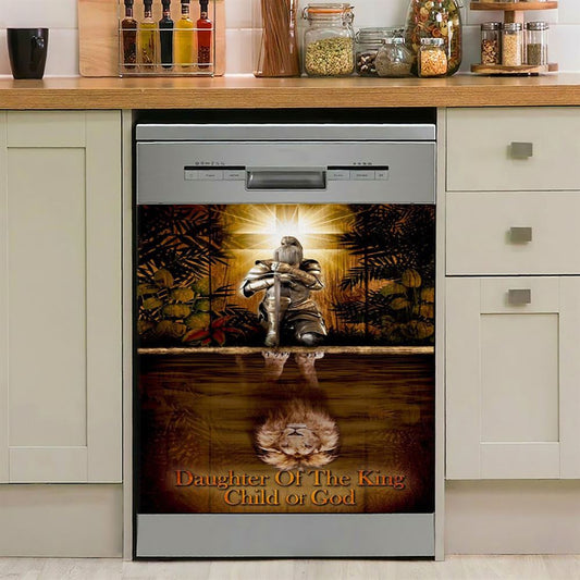 Female Warrior Daughter Of A King Child Of God Dishwasher Cover, Christian Dishwasher Magnet Cover, Religious Kitchen Decor