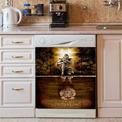 Female Warrior Daughter Of A King Child Of God Dishwasher Cover, Christian Dishwasher Magnet Cover, Religious Kitchen Decor