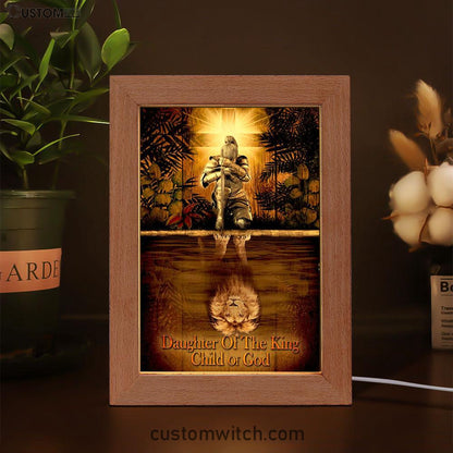 Female Warrior Daughter Of A King Child Of God Frame Lamp Art - Christian Night Light - Religious Decor