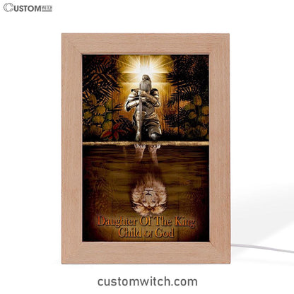 Female Warrior Daughter Of A King Child Of God Frame Lamp Art - Christian Night Light - Religious Decor