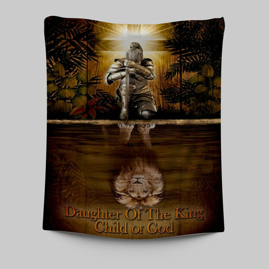 Female Warrior Daughter Of A King Child Of God Tapestry Wall Art - Christian Tapestries Prints - Religious Wall Decor