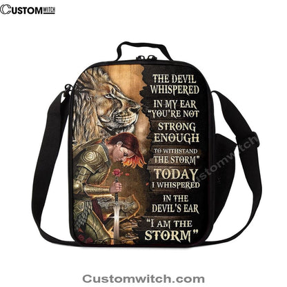 Female Warrior Lion I Am The Storm Lunch Bag, Lion Lunch Bag, Christian Lunch Bag, Religious Lunch Box For School, Picnic