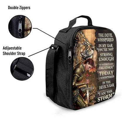 Female Warrior Lion I Am The Storm Lunch Bag, Lion Lunch Bag, Christian Lunch Bag, Religious Lunch Box For School, Picnic