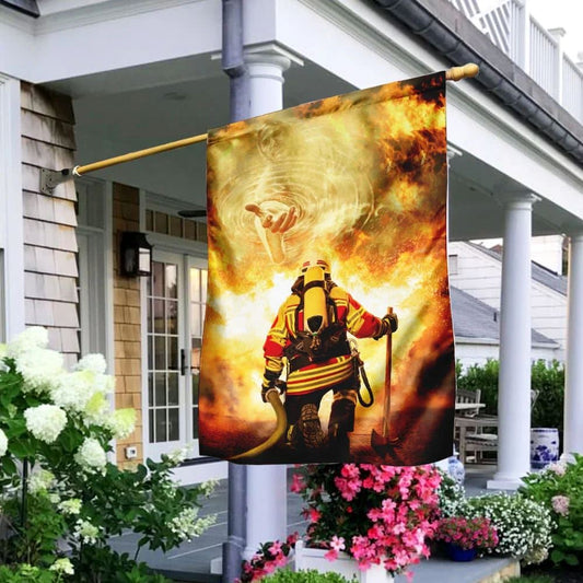 Firefighter God Jesus Flag, Outdoor Christian House Flag, Christian Flag, Scripture Flag, Garden Banner
