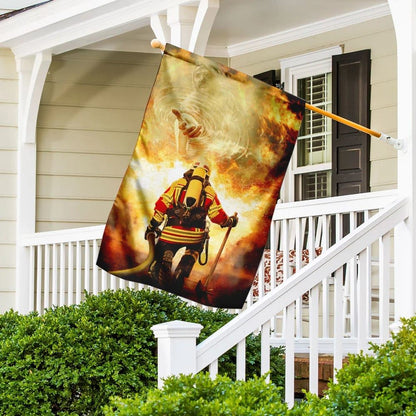 Firefighter God Jesus Flag, Outdoor Christian House Flag, Christian Flag, Scripture Flag, Garden Banner