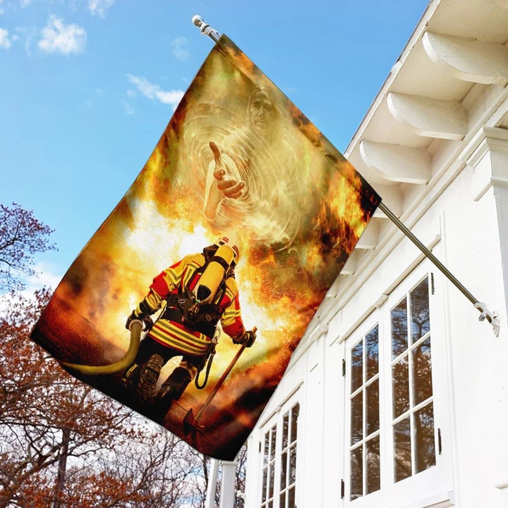 Firefighter God Jesus Flag, Outdoor Christian House Flag, Christian Flag, Scripture Flag, Garden Banner