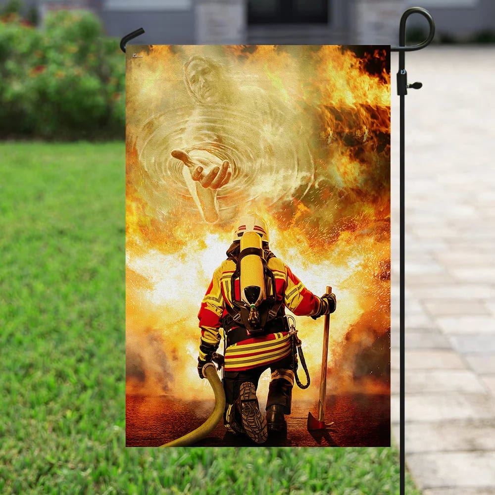 Firefighter God Jesus Flag, Outdoor Christian House Flag, Christian Flag, Scripture Flag, Garden Banner