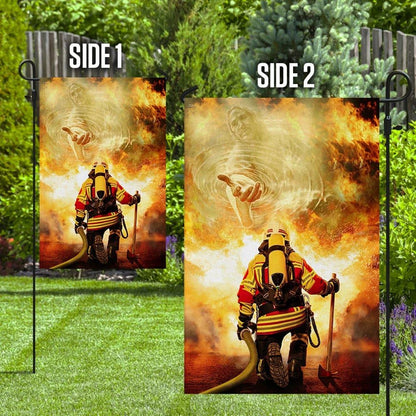Firefighter God Jesus Flag, Outdoor Christian House Flag, Christian Flag, Scripture Flag, Garden Banner