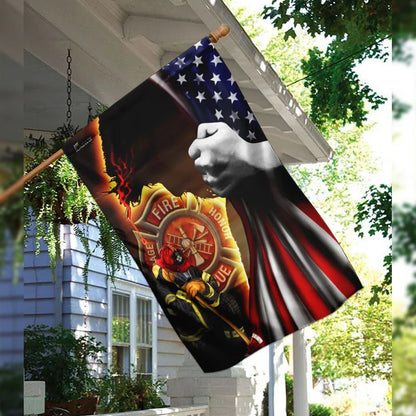 Firefighter Jesus Christian American Flag, Outdoor Christian House Flag, Christian Flag, Scripture Flag, Garden Banner