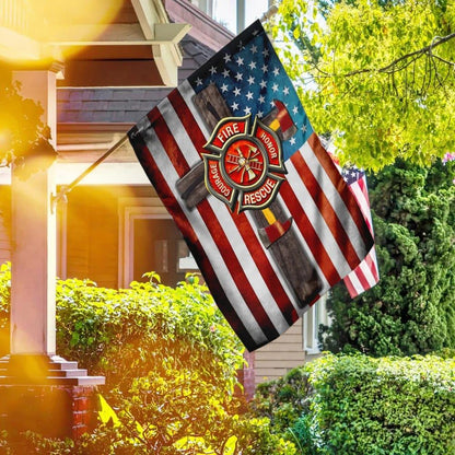 Firefighter Jesus Cross Flag, Outdoor Christian House Flag, Christian Flag, Scripture Flag, Garden Banner
