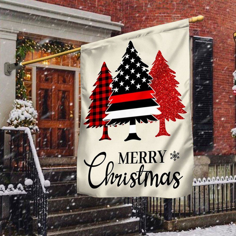 Firefighter Merry Christmas Flag, Christmas Garden Flag, Home Decor Accessories, Christmas Outdoor Decor Ideas