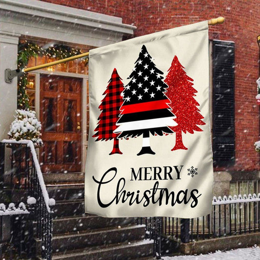 Firefighter Merry Christmas Flag, Christmas Garden Flag, Home Decor Accessories, Christmas Outdoor Decor Ideas