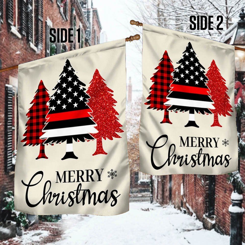 Firefighter Merry Christmas Flag, Christmas Garden Flag, Home Decor Accessories, Christmas Outdoor Decor Ideas