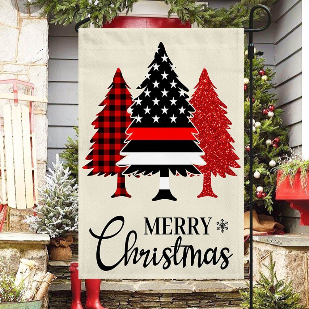 Firefighter Merry Christmas Flag, Christmas Garden Flag, Home Decor Accessories, Christmas Outdoor Decor Ideas