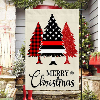 Firefighter Merry Christmas Flag, Christmas Garden Flag, Home Decor Accessories, Christmas Outdoor Decor Ideas