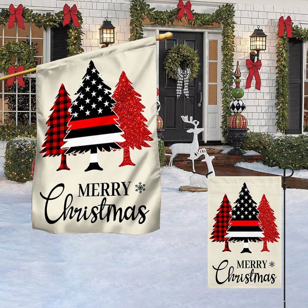 Firefighter Merry Christmas Flag, Christmas Garden Flag, Home Decor Accessories, Christmas Outdoor Decor Ideas