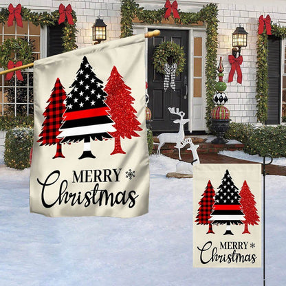 Firefighter Merry Christmas Flag, Christmas Garden Flag, Home Decor Accessories, Christmas Outdoor Decor Ideas