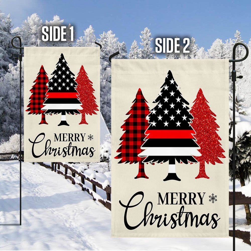 Firefighter Merry Christmas Flag, Christmas Garden Flag, Home Decor Accessories, Christmas Outdoor Decor Ideas