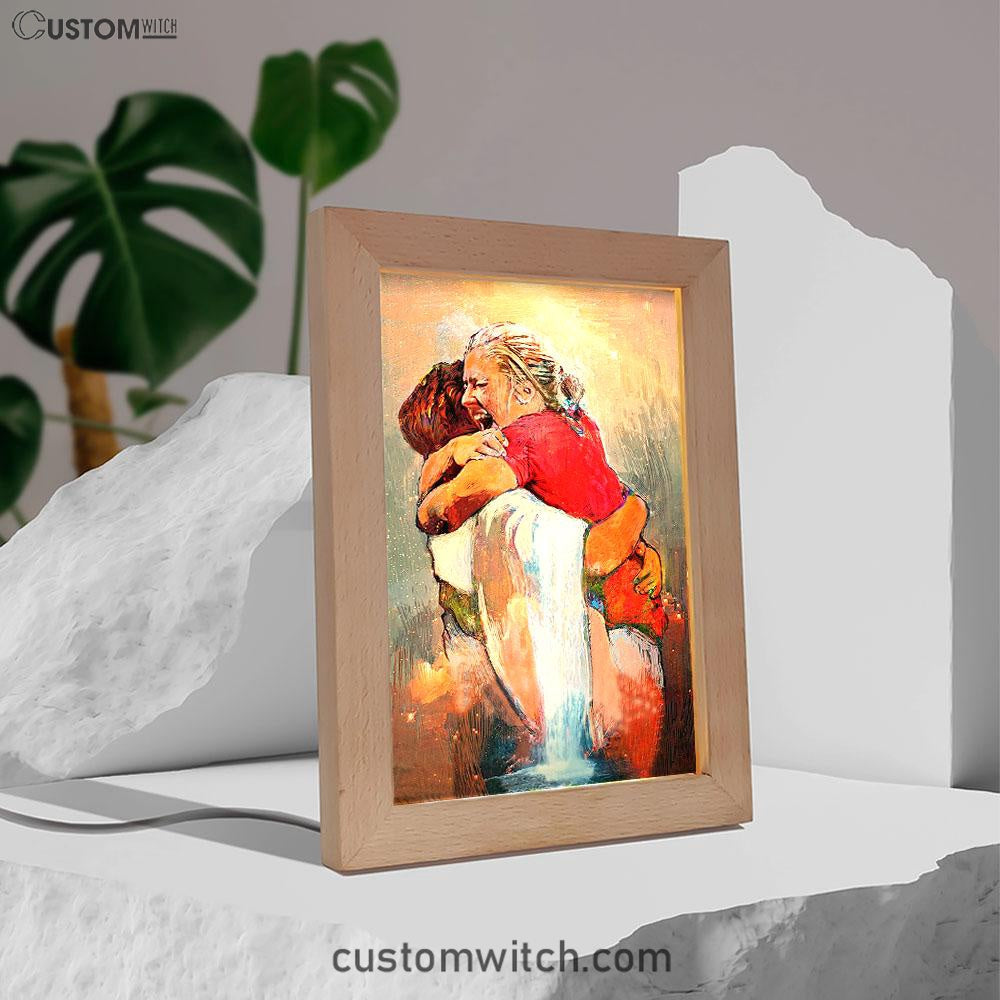 First Day In Heaven Painting Frame Lamp Art - I Held Him And Would Not Let Him Go Decor