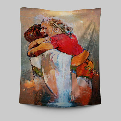 First Day In Heaven Painting Tapestry Wall Art - I Held Him And Would Not Let Him Go Wall Decor