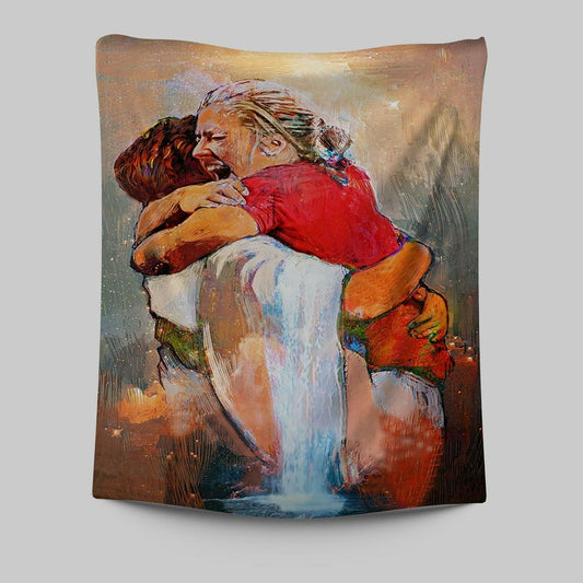 First Day In Heaven Painting Tapestry Wall Art - I Held Him And Would Not Let Him Go Wall Decor