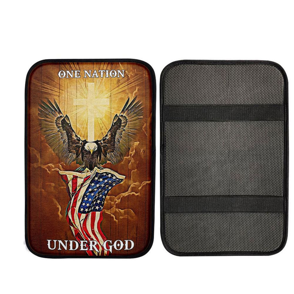 Flag American One Nation Under God Car Center Console Cover, Christian Car Accessories