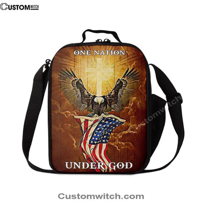 Flag American One Nation Under God Lunch Bag, Christian Lunch Bag, Religious Lunch Box For School, Picnic