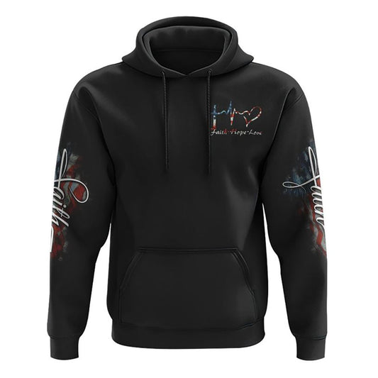 Flag Faith Wings Cross All Over Print 3D Hoodie, Christian Hoodie, Christian Sweatshirt, Bible Verse Shirt