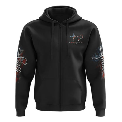 Flag Faith Wings Cross All Over Print 3D Hoodie, Christian Hoodie, Christian Sweatshirt, Bible Verse Shirt