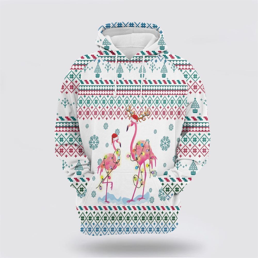 Flamingo Christmas Reunion All Over Print 3D Hoodie For Men & Women, Christmas Hoodie Cute, Christmas Gift, Christmas Fashion