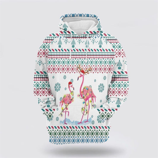 Flamingo Christmas Reunion All Over Print 3D Hoodie For Men & Women, Christmas Hoodie Cute, Christmas Gift, Christmas Fashion