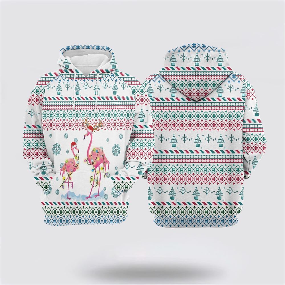 Flamingo Christmas Reunion All Over Print 3D Hoodie For Men & Women, Christmas Hoodie Cute, Christmas Gift, Christmas Fashion