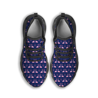 Flamingo Christmas Snowy Print Pattern Black Max Soul Shoes For Men Women, Best Running Sneaker, Christmas Shoes, Winter Fashion Shoes