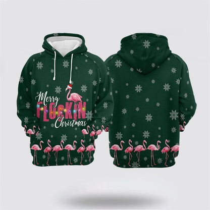 Flamingo Merry Flockin Christmas All Over Print 3D Hoodie For Men & Women, Christmas Hoodie Cute, Christmas Gift, Christmas Fashion