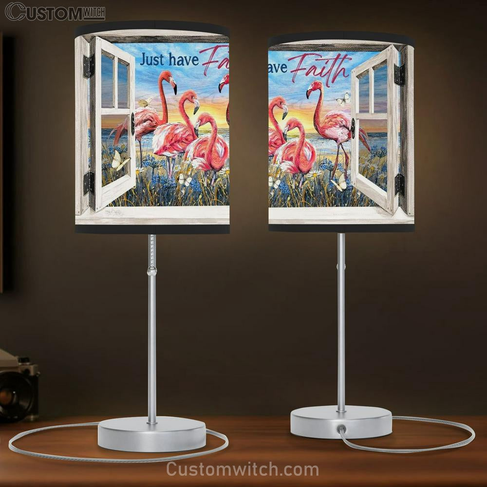 Flamingo Painting Sunny Day Just Have Faith Table Lamb