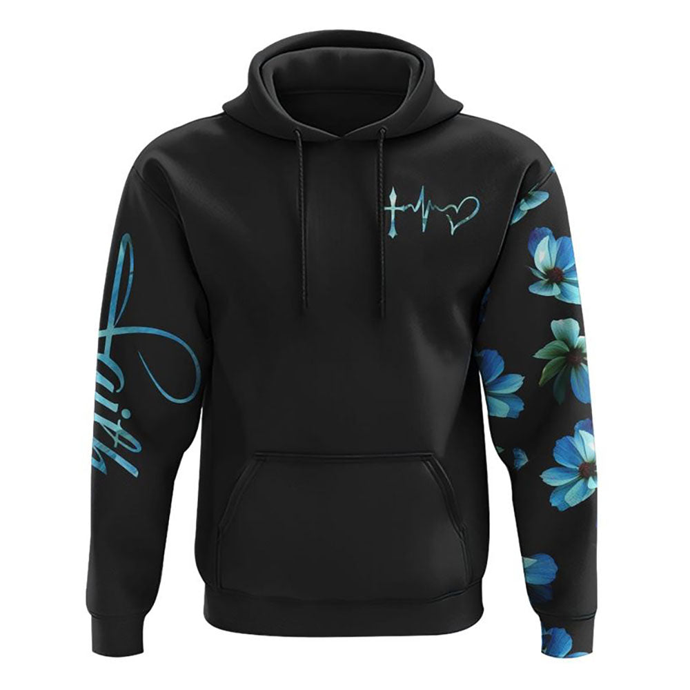Floral Faith Hope Love Flower Smoke All Over Print 3D Hoodie, Christian Hoodie, Christian Sweatshirt, Bible Verse Shirt