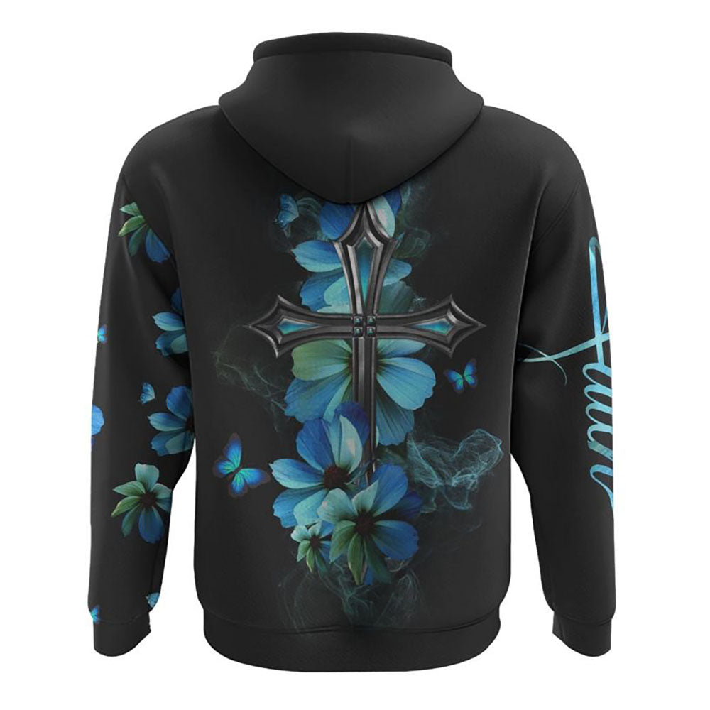 Floral Faith Hope Love Flower Smoke All Over Print 3D Hoodie, Christian Hoodie, Christian Sweatshirt, Bible Verse Shirt