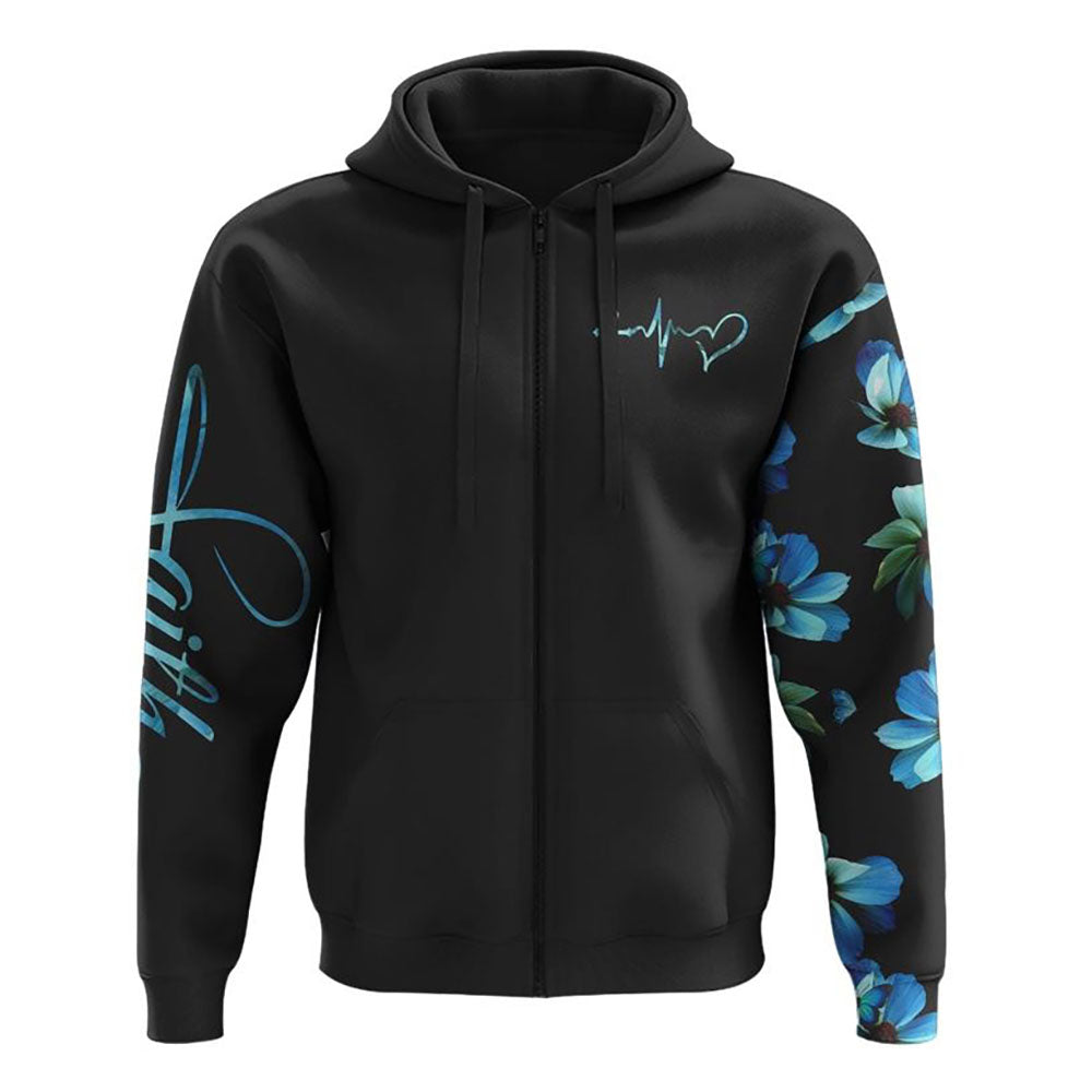 Floral Faith Hope Love Flower Smoke All Over Print 3D Hoodie, Christian Hoodie, Christian Sweatshirt, Bible Verse Shirt