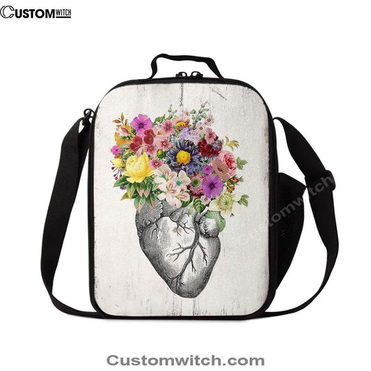 Floral HeLunch Bag Rustic Lunch Bag, Gift For Female Nurse, Doctor, Rn, Christian Lunch Bag, Religious Lunch Box For School, Picnic