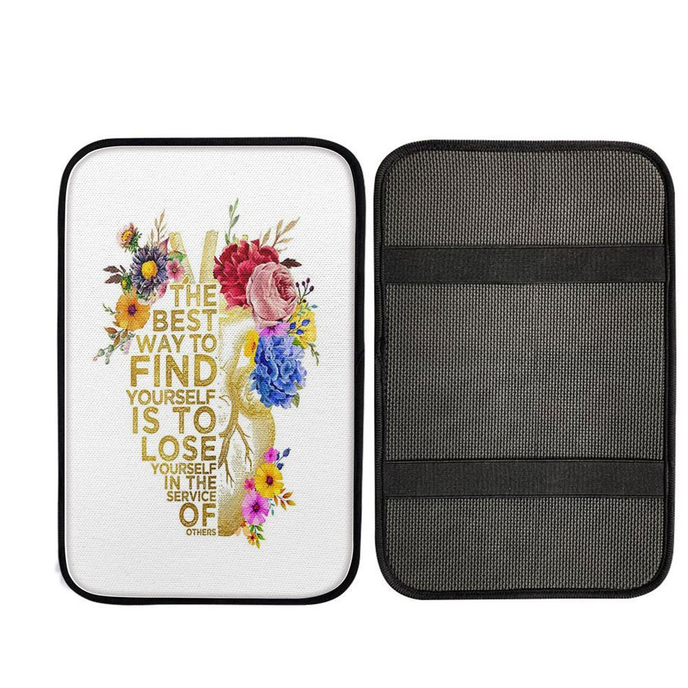 Floral Heart Anatomy Car Armrest Pad - Appreciation, Graduation Gift For Nurse Practitioner, Teacher, Rn, Physician Assistant, Emt, Doctor