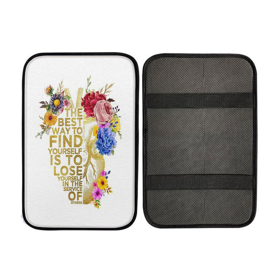 Floral Heart Anatomy Car Armrest Pad - Appreciation, Graduation Gift For Nurse Practitioner, Teacher, Rn, Physician Assistant, Emt, Doctor