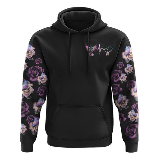 Floral Rose Butterfly Wings All Over Print 3D Hoodie, Christian Hoodie, Christian Sweatshirt, Bible Verse Shirt