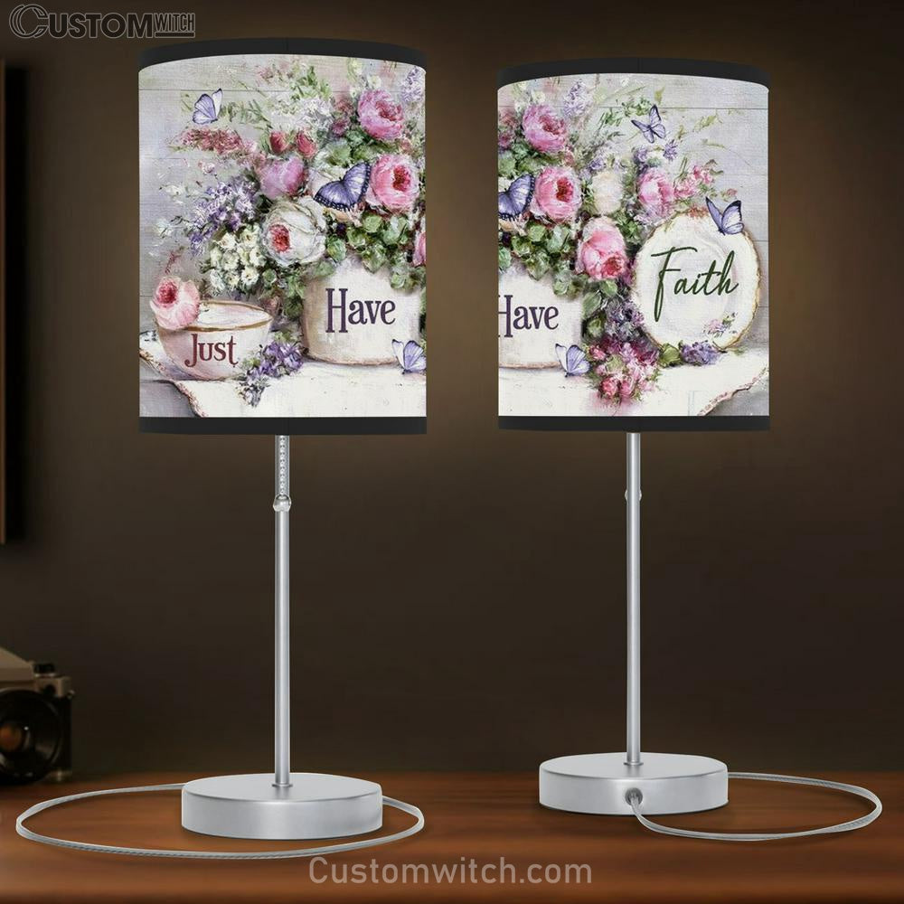 Flower Garden Just Have Faith Table Lamb