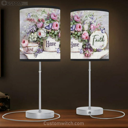 Flower Garden Just Have Faith Table Lamb