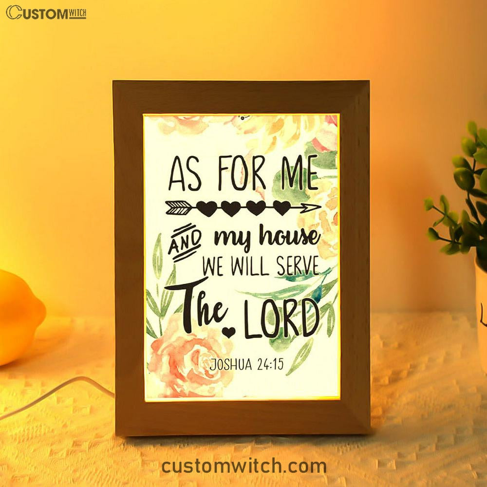 Flower Painting As For Me And My House Joshua 2415 Frame Lamp Prints - Bible Verse Decor - Scripture Art