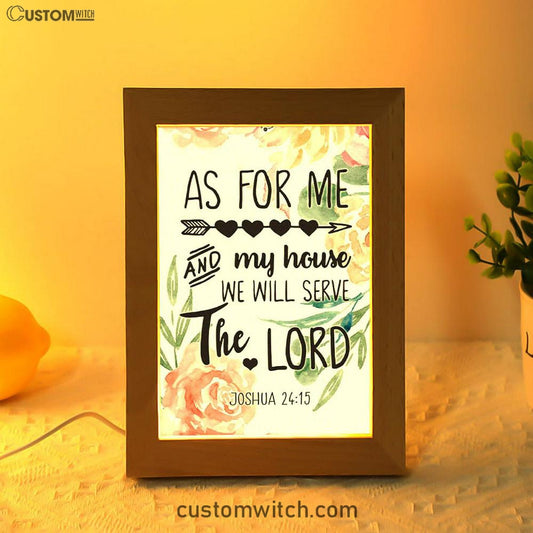 Flower Painting As For Me And My House Joshua 2415 Frame Lamp Prints - Bible Verse Decor - Scripture Art