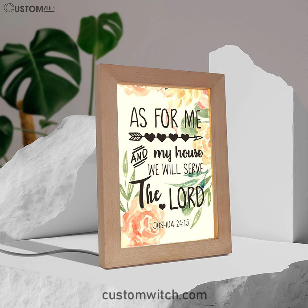 Flower Painting As For Me And My House Joshua 2415 Frame Lamp Prints - Bible Verse Decor - Scripture Art
