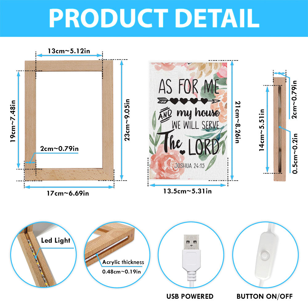 Flower Painting As For Me And My House Joshua 2415 Frame Lamp Prints - Bible Verse Decor - Scripture Art