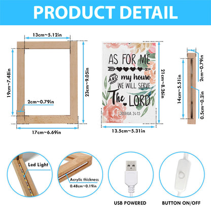 Flower Painting As For Me And My House Joshua 2415 Frame Lamp Prints - Bible Verse Decor - Scripture Art