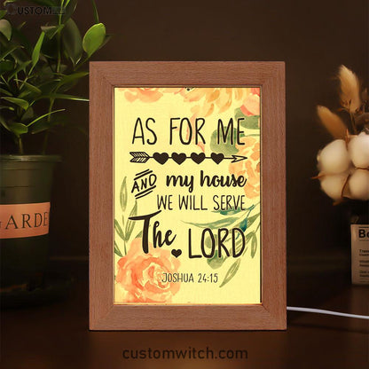 Flower Painting As For Me And My House Joshua 2415 Frame Lamp Prints - Bible Verse Decor - Scripture Art
